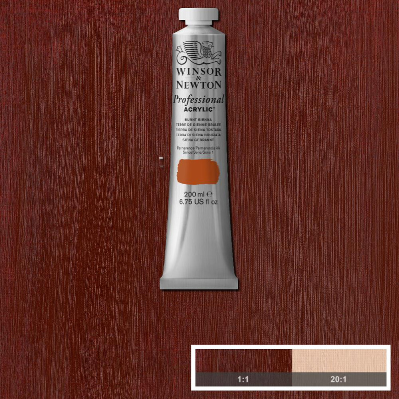 Image of Akrylfärg Winsor & Newton Prof. 200ml  Burnt Sienna 074 * S1 2337074 094376991017
