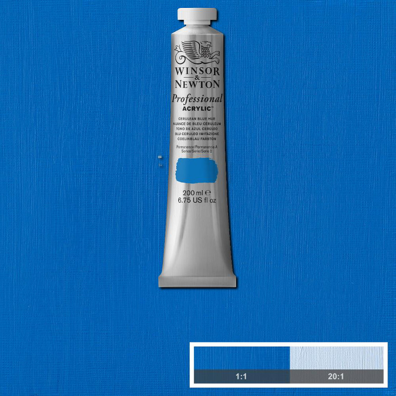Image of Akrylfärg Winsor & Newton Prof. 200ml  Cerulean Blue Hue 139 S2 2337139 094376991109