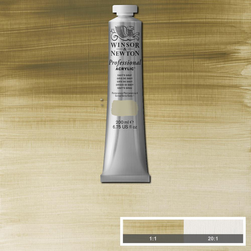 Image of Akrylfärg Winsor & Newton Prof. 200ml  Davy’s Grey 217 S1 2337217 094376991130