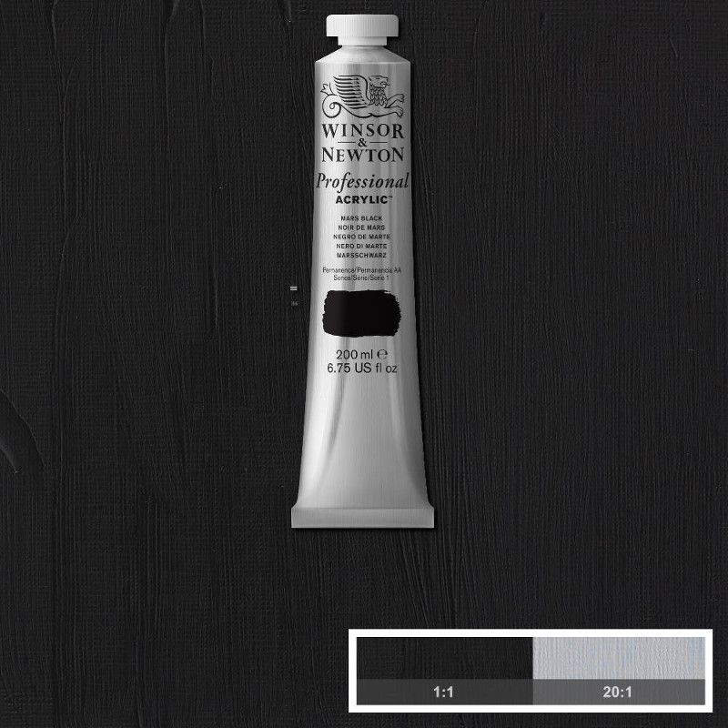 Image of Akrylfärg Winsor & Newton Prof. 200ml  Mars Black 386 S1 2337386 094376991192