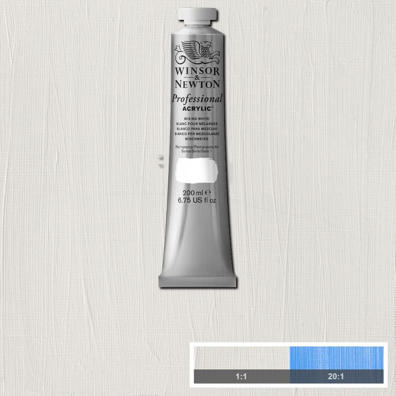 Image of Akrylfärg Winsor & Newton Prof. 200ml  Mixing White 415 S1 2337415 094376991208