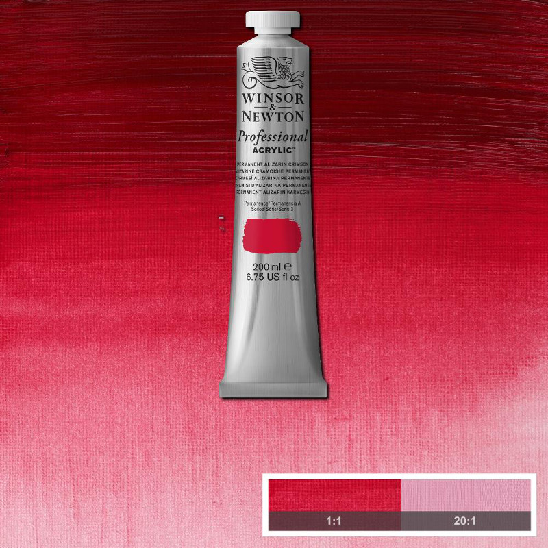 Image of Akrylfärg Winsor & Newton Prof. 200ml  Permanent Alizarin Crimson 466 * S3 2337466 094376991253