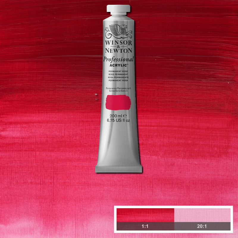Image of Akrylfärg Winsor & Newton Prof. 200ml  Permanent Rose  502 * S3 2337502 094376991260
