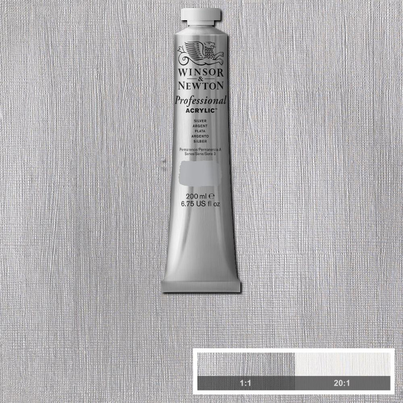 Image of Akrylfärg Winsor & Newton Prof. 200ml  Silver 617 S3 2337617 094376991345