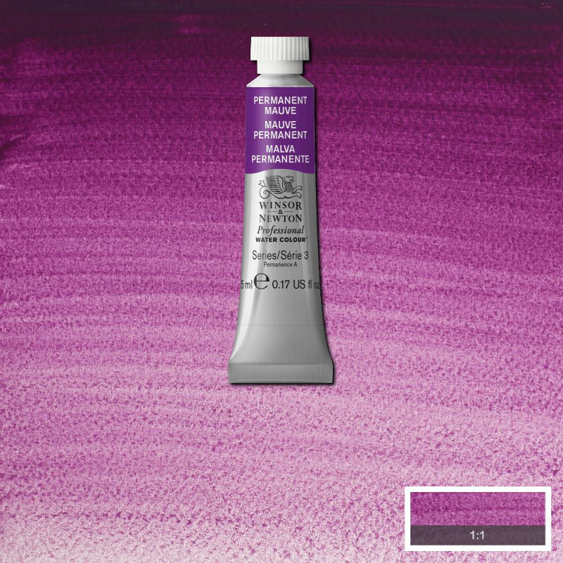 Image of Akvarellfärg Winsor & Newton Prof. 5ml  Permanent mauve 491 (3F) S3 102491 50041527