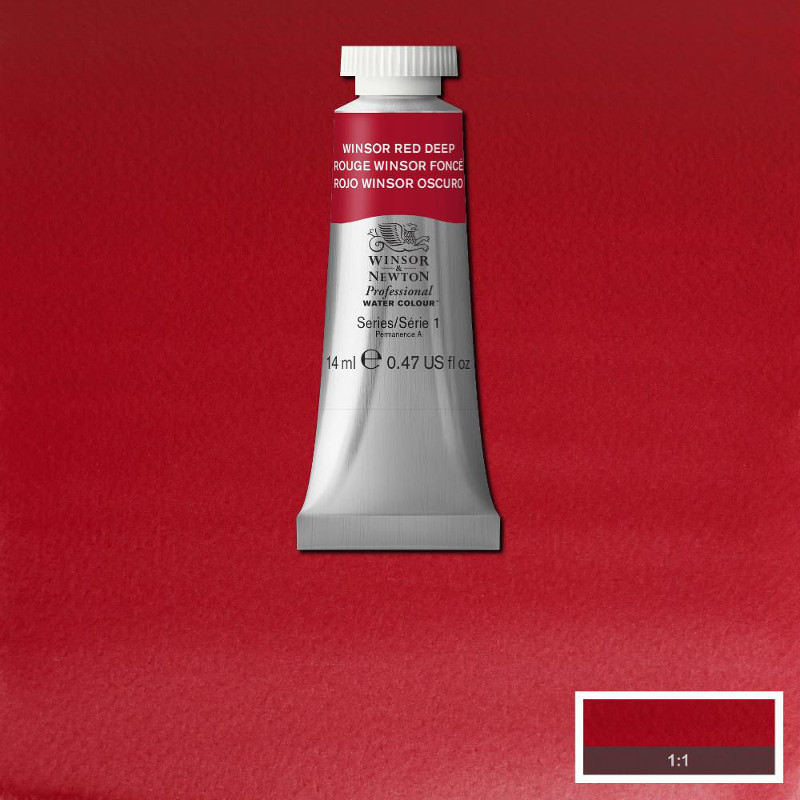 Image of Akvarellfärg Winsor & Newton Prof. 14ml  Winsor Red Deep 725 (3F) S1 105725 50041534