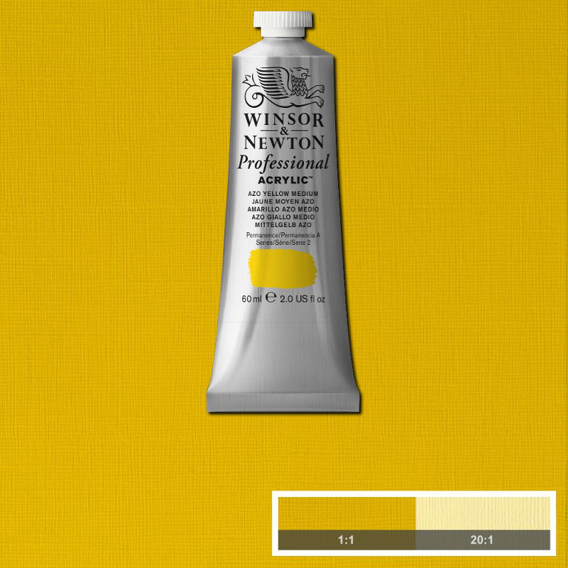 Image of Akrylfärg Winsor & Newton Prof. 60ml  Azo Yellow Medium 019 (3F) * S2 2320019 5012572010894