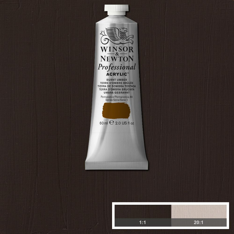 Image of Akrylfärg Winsor & Newton Prof. 60ml  Burnt Umber 076 (3F) S1 2320076 5012572010948