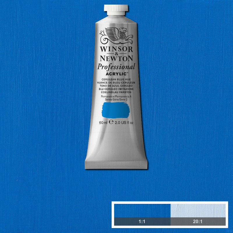 Image of Akrylfärg Winsor & Newton Prof. 60ml  Cerulean Blue Hue 139 (3F) S2 2320139 5012572011051