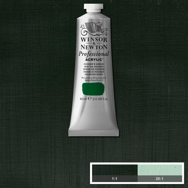 Image of Akrylfärg Winsor & Newton Prof. 60ml  Hooker’s Green 311 (3F) S3 2320311 5012572011204