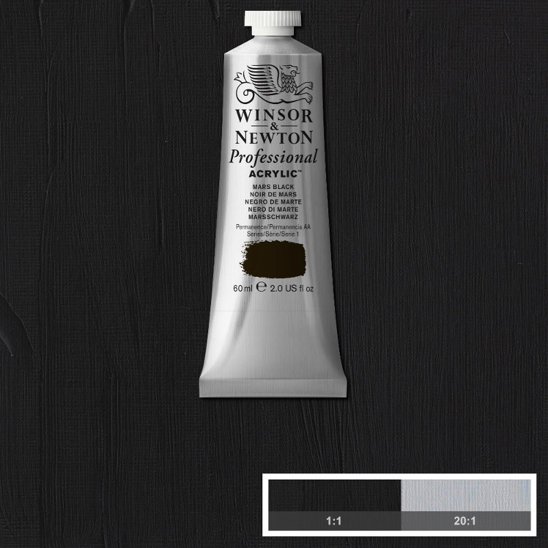 Image of Akrylfärg Winsor & Newton Prof. 60ml  Mars Black 386 (3F) S1 2320386 5012572011259