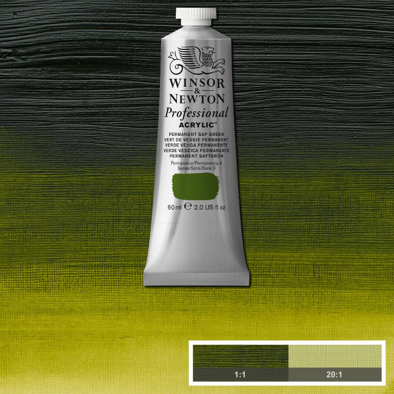 Image of Akrylfärg Winsor & Newton Prof. 60ml  Permanent Sap Green 503 (3F) S3 2320503 5012572011396