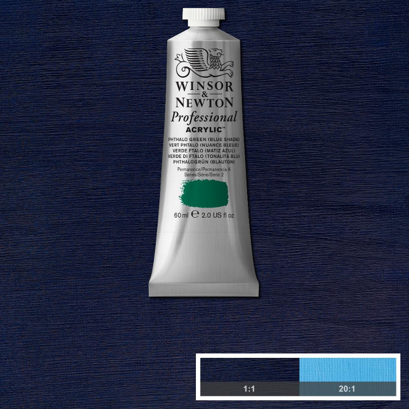 Image of Akrylfärg Winsor & Newton Prof. 60ml  Phthalo Blue Green Shade 515 (3F) * S2 2320515 5012572011433