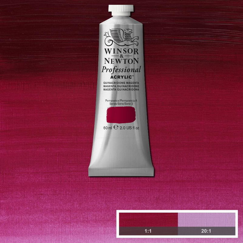 Image of Akrylfärg Winsor & Newton Prof. 60ml  Quinacridone Magenta 545 (3F) S3 2320545 5012572011532