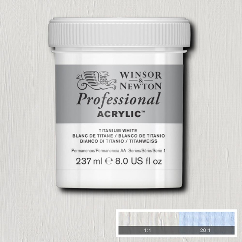 Image of Akrylfärg Winsor & Newton Prof. 237ml  Titanium White 644 * 2340644 5012572012348