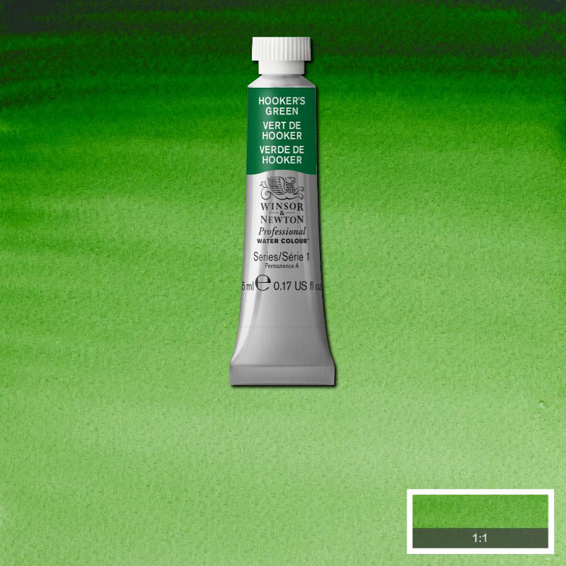 Image of Akvarellfärg Winsor & Newton Prof. 5ml  Hooker’s green 311 (3F) S1 102311 50694754