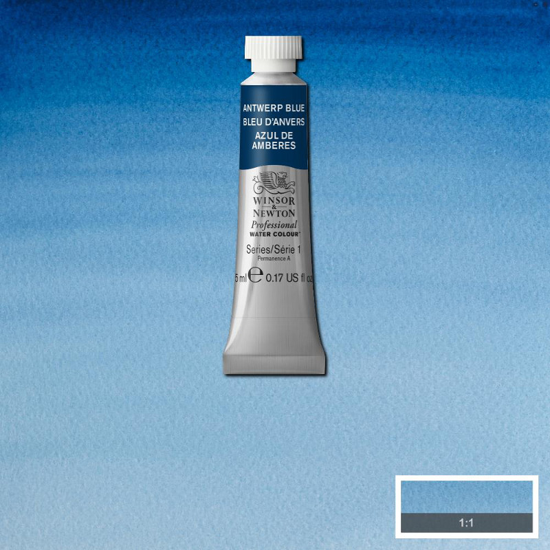Image of Akvarellfärg Winsor & Newton Prof. 5ml  Antwerp blue 010 (3F) S1 102010 50823420