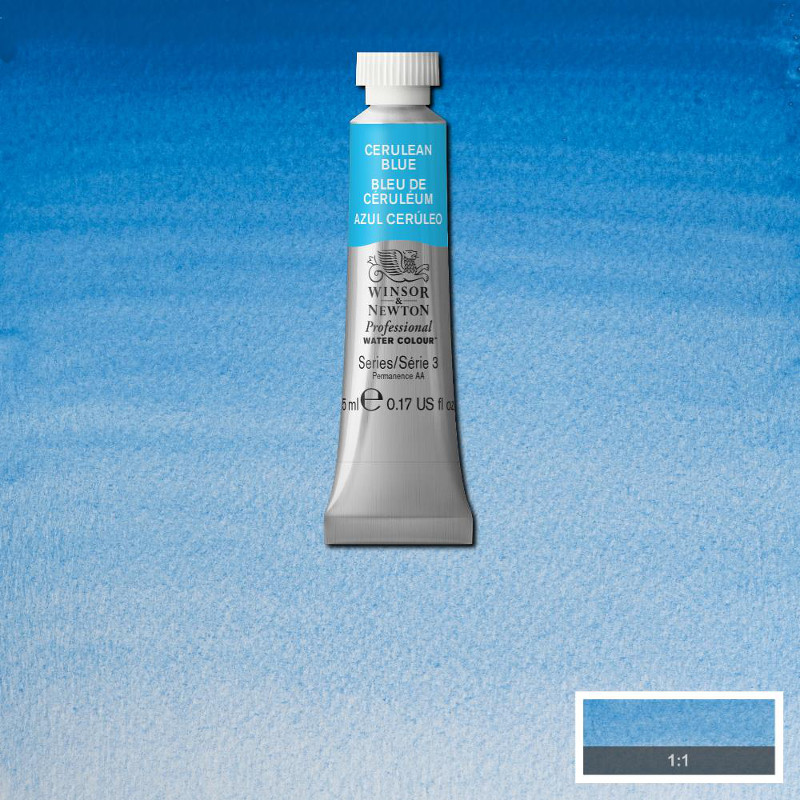 Image of Akvarellfärg Winsor & Newton Prof. 5ml  Cerulean blue 137 (3F) S3 102137 50823598