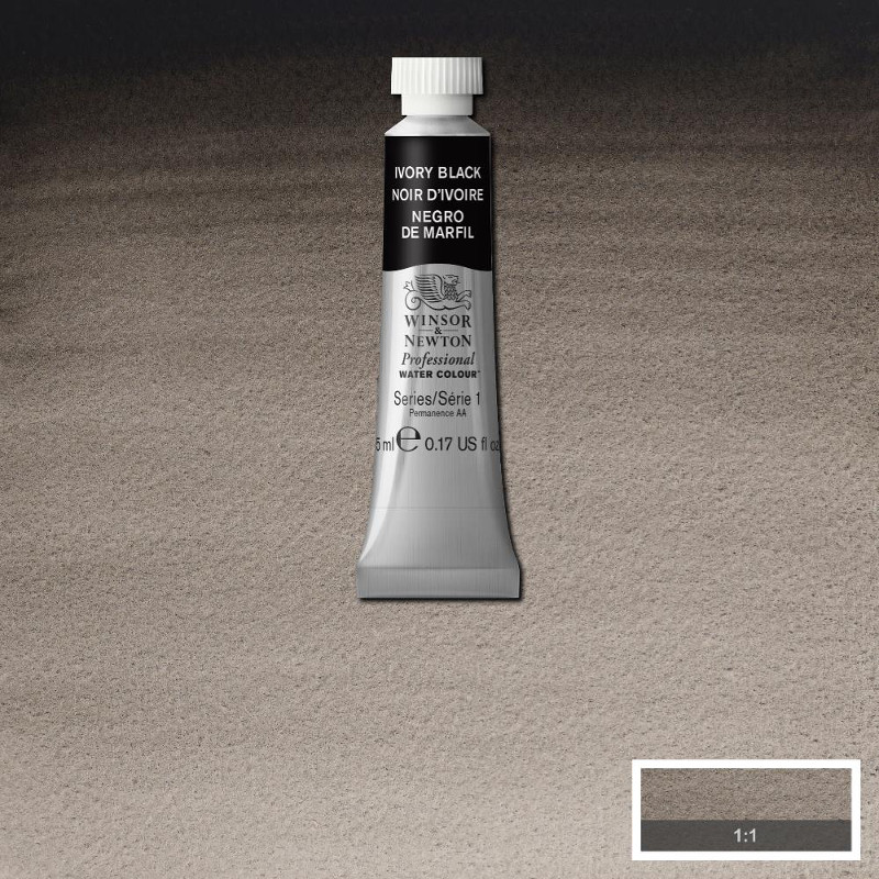 Image of Akvarellfärg Winsor & Newton Prof. 5ml  Ivory black 331 (3F) S1 102331 50823819