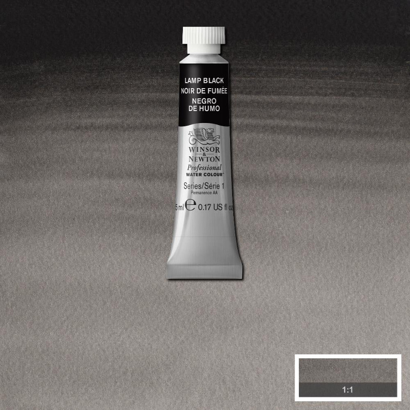 Image of Akvarellfärg Winsor & Newton Prof. 5ml  Lamp black 337 (3F) S1 102337 50823826