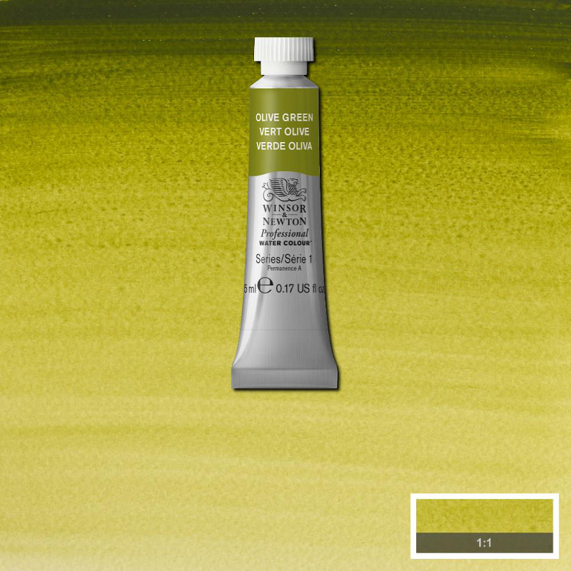 Image of Akvarellfärg Winsor & Newton Prof. 5ml  Olive green 447 (3F) S1 102447 50823895