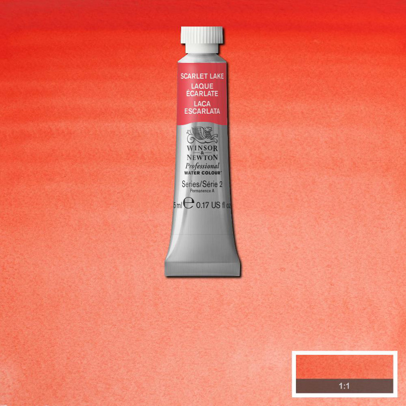 Image of Akvarellfärg Winsor & Newton Prof. 5ml  Scarlet lake 603 (3F) S2 102603 884955097052