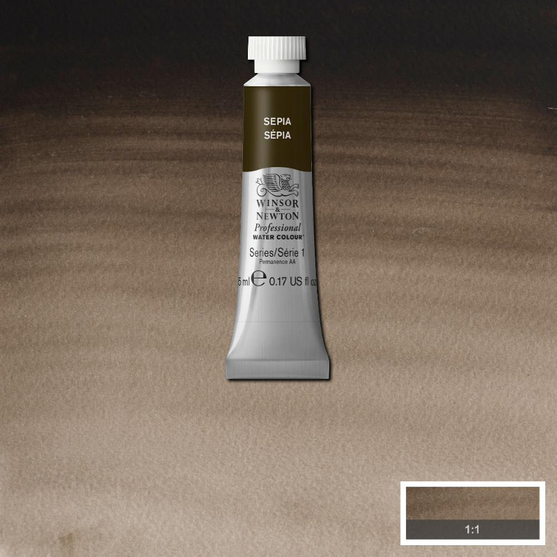 Image of Akvarellfärg Winsor & Newton Prof. 5ml  Sepia 609 (3F) S1 102609 50824076