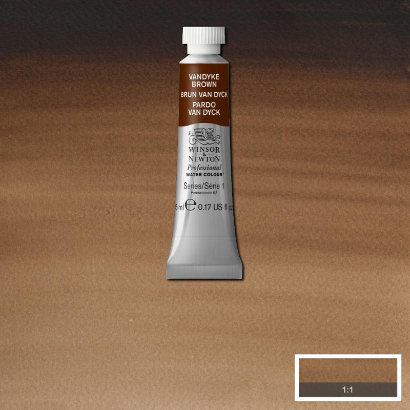 Image of Akvarellfärg Winsor & Newton Prof. 5ml  Vandyke brown 676 (3F) S1 102676 50824106