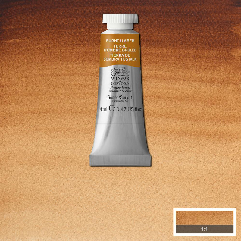 Image of Akvarellfärg Winsor & Newton Prof. 14ml  Burnt umber 076 (3F) S1 105076 50902163