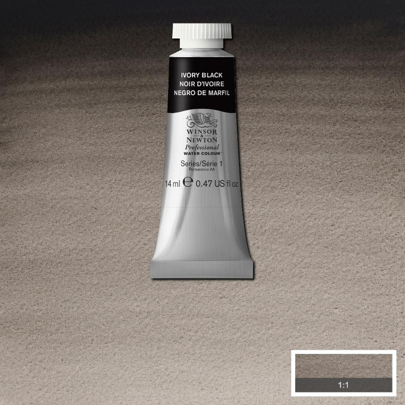 Image of Akvarellfärg Winsor & Newton Prof. 14ml  Ivory black 331 (3F) S1 105331 50902484