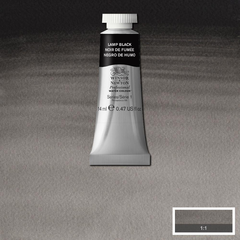 Image of Akvarellfärg Winsor & Newton Prof. 14ml  Lamp black 337 (3F) S1 105337 50902491