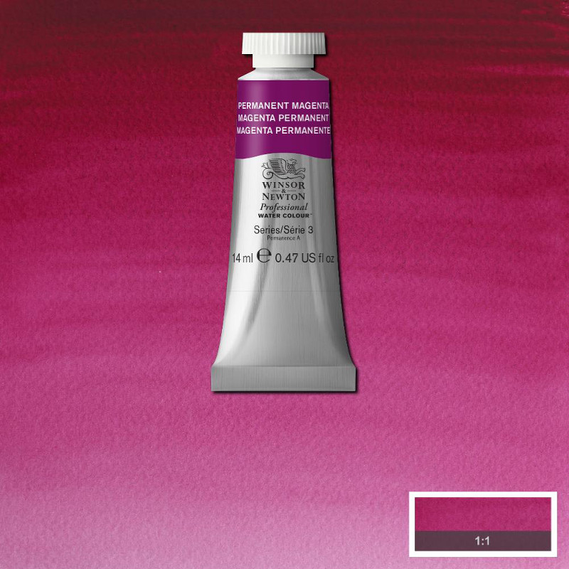 Image of Akvarellfärg Winsor & Newton Prof. 14ml  Permanent magenta  489 (3F) S3 105489 50902606