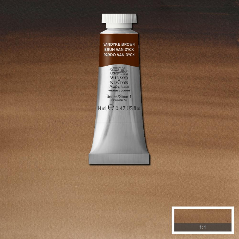 Image of Akvarellfärg Winsor & Newton Prof. 14ml  Vandyke brown 676 (3F) S1 105676 50902781