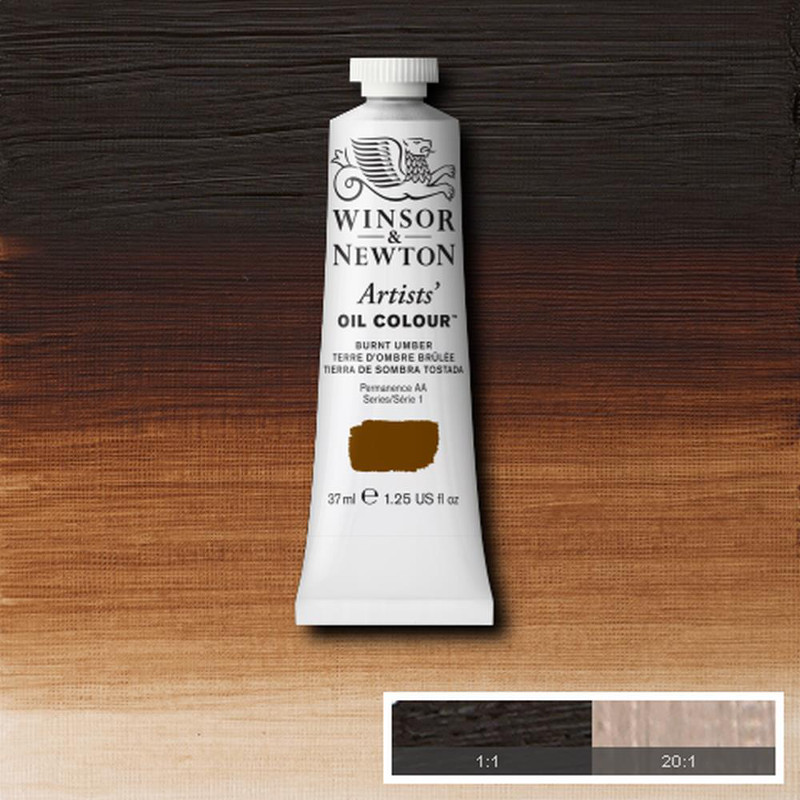 Image of Oljefärg Winsor & Newton Artist 37ml  Burnt umber 076 (3F) S1 1214076 884955099742