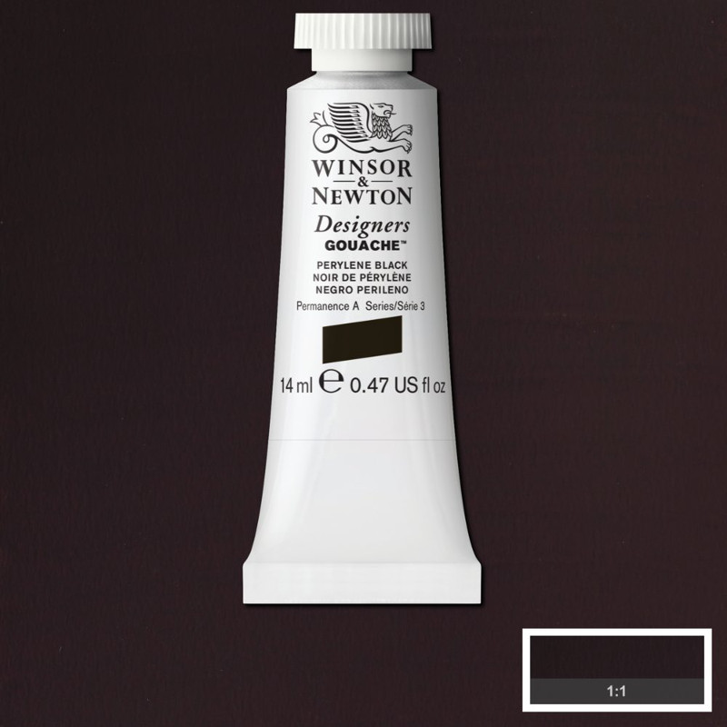 Image of Gouachefärg Winsor & Newton 14ml  Perylene Black    505 (3F) S3 605505 50946235