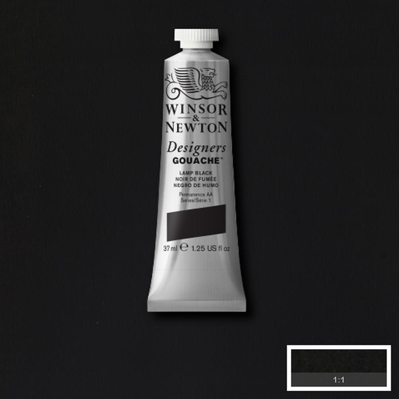 Image of Gouachefärg Winsor & Newton 37ml  Lamp black,  ml  337 (3F) 614337 50947164