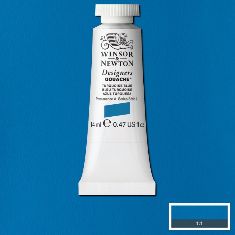 Image of Gouachefärg Winsor & Newton 14ml  Turquoise blue 656 (3F) S2 605656 50947287