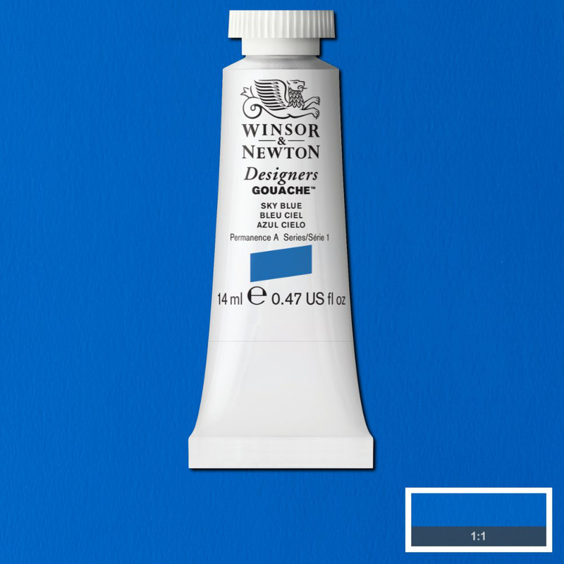 Image of Gouachefärg Winsor & Newton 14ml  Sky blue 621 (3F) S1 605621 884955096963