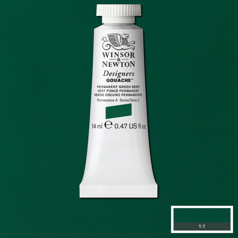 Image of Gouachefärg Winsor & Newton 14ml  Perm. green deep   482 (3F) S2 605482 50947454