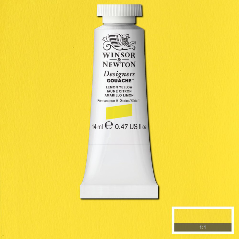 Image of Gouachefärg Winsor & Newton 14ml  Lemon yellow    345 (3F) S1 605345 50947621