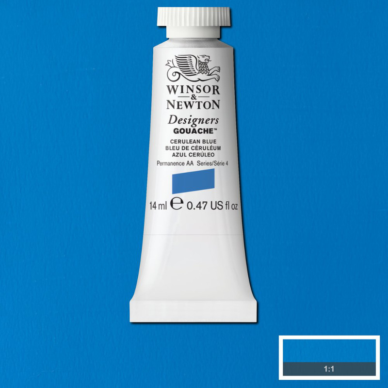 Image of Gouachefärg Winsor & Newton 14ml  Cerulean blue 137 (3F) S4 605137 884955096918