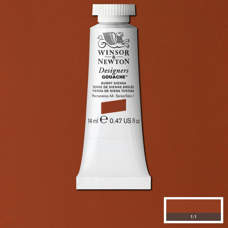 Image of Gouachefärg Winsor & Newton 14ml  Burnt sienna 074 (3F) S1 605074 50947850
