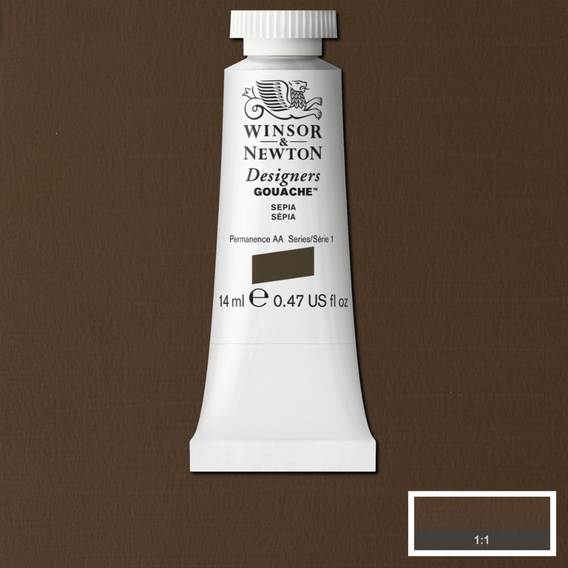 Image of Gouachefärg Winsor & Newton 14ml  Sepia 609 (3F) S1 605609 884955096956