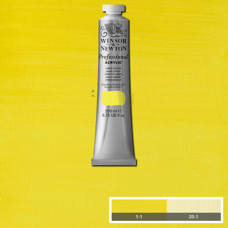 Image of Akrylfärg Winsor & Newton Prof. 200ml  Lemon yellow 346 * S2 2337346 884955030073