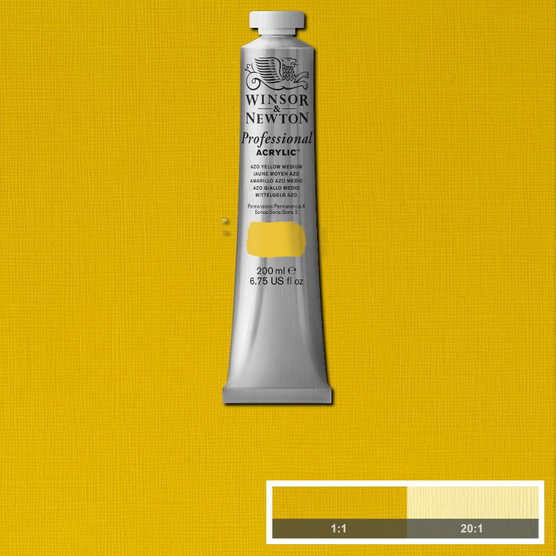 Image of Akrylfärg Winsor & Newton Prof. 200ml  Azo yellow medium 019 * S2 2337019 884955030080