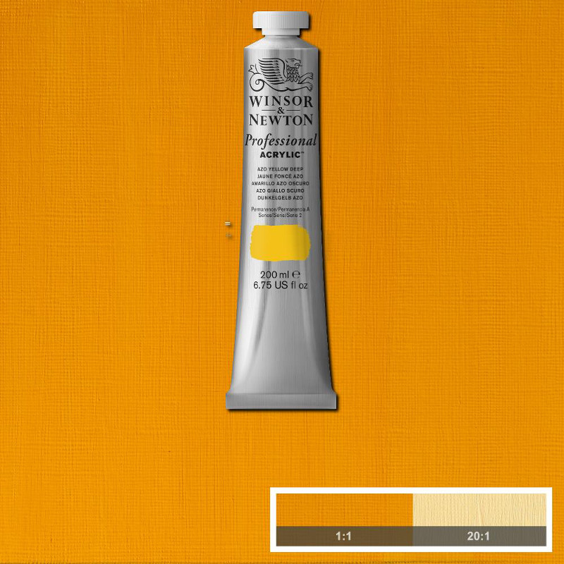 Image of Akrylfärg Winsor & Newton Prof. 200ml  Azo yellow deep 039 S2 2337039 884955030097