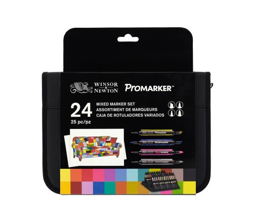 Image of Brushmarkerset Winsor & Newton Mixed Marker Set 24 st 0290037 884955043363