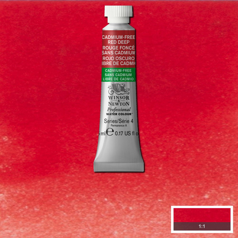 Image of Akvarellfärg Winsor & Newton Prof. 5ml  Cadmium free red deep 895 (3F) 102895 884955062869