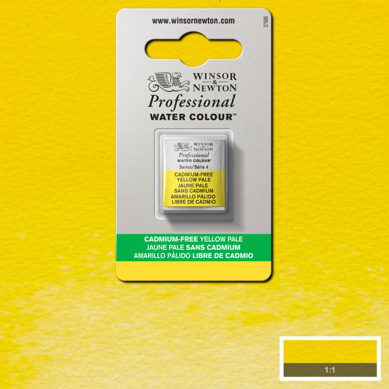 Image of Akvarellfärg Winsor & Newton Prof. 1/2-kopp cadmium-free yellow pale 907 (3F) 101907 884955062951