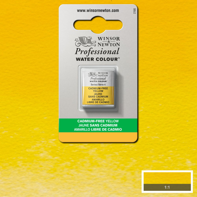 Image of Akvarellfärg Winsor & Newton Prof. 1/2-kopp cadmium-free yellow 890 (3F) 101890 884955062968